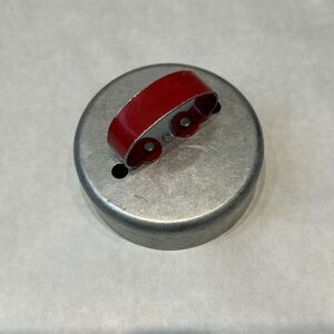 Vtg Biscuit Doughnut Aluminum Cutter Red Handle Metal 2.5" Diameter Round Donut